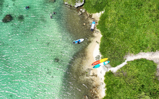 秘境の珊瑚礁サップ&シュノーケリング2.5時間ツアー